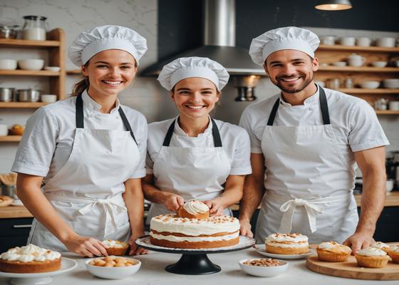 The Santither Bakes team working together in our Melbourne kitchen
