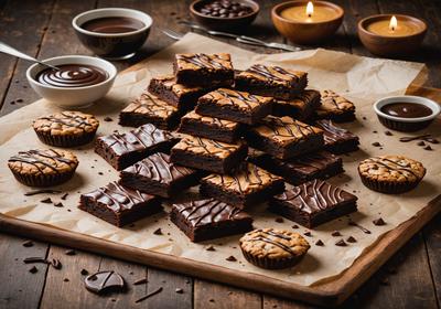 A platter of fudgy brownies and chunky cookies